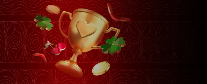 Spinstralia Casino Australia Spinstralia Casino Australia promo art with a trophy, clovers and gold coins
